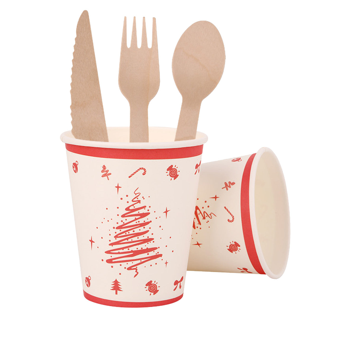 Red White Disposable Dinnerware Set