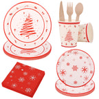 Red White Disposable Dinnerware Set