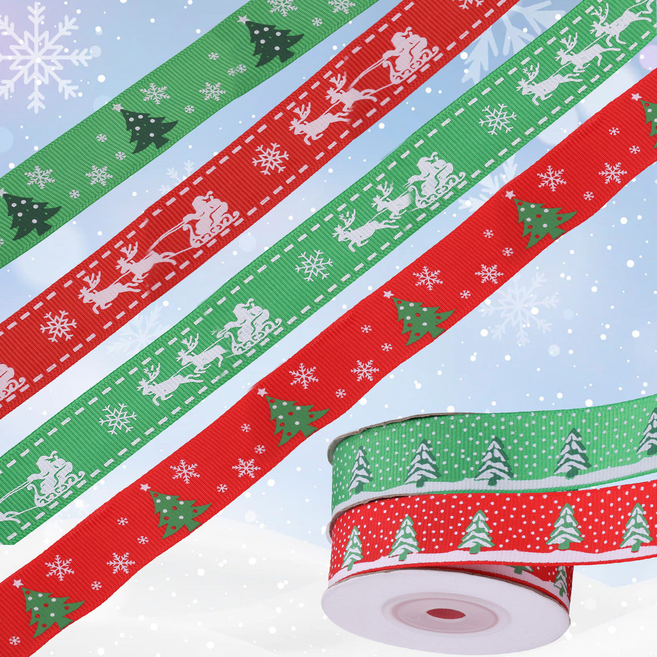 6M Christmas Ribbon for Gift Wrapping - Design 3