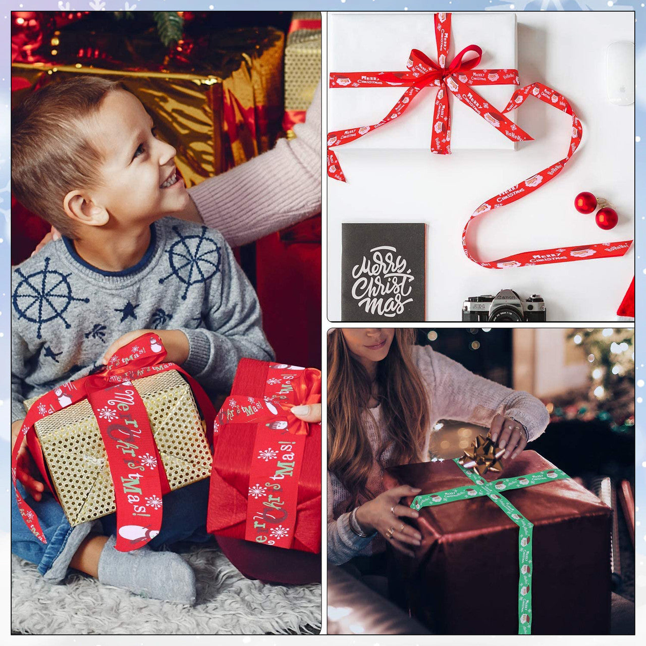 6M Christmas Ribbon for Gift Wrapping - Design 3