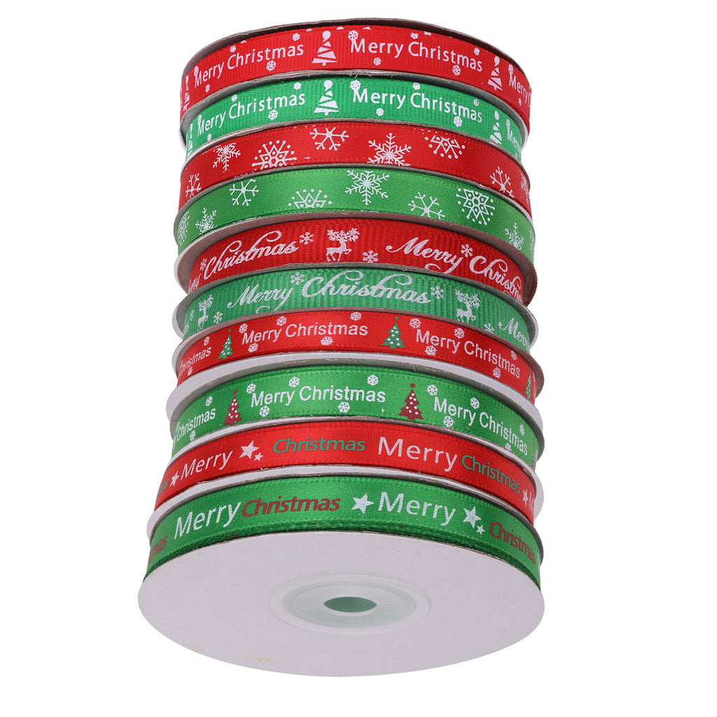 10M Christmas Ribbon for Gift Wrapping - Design 1