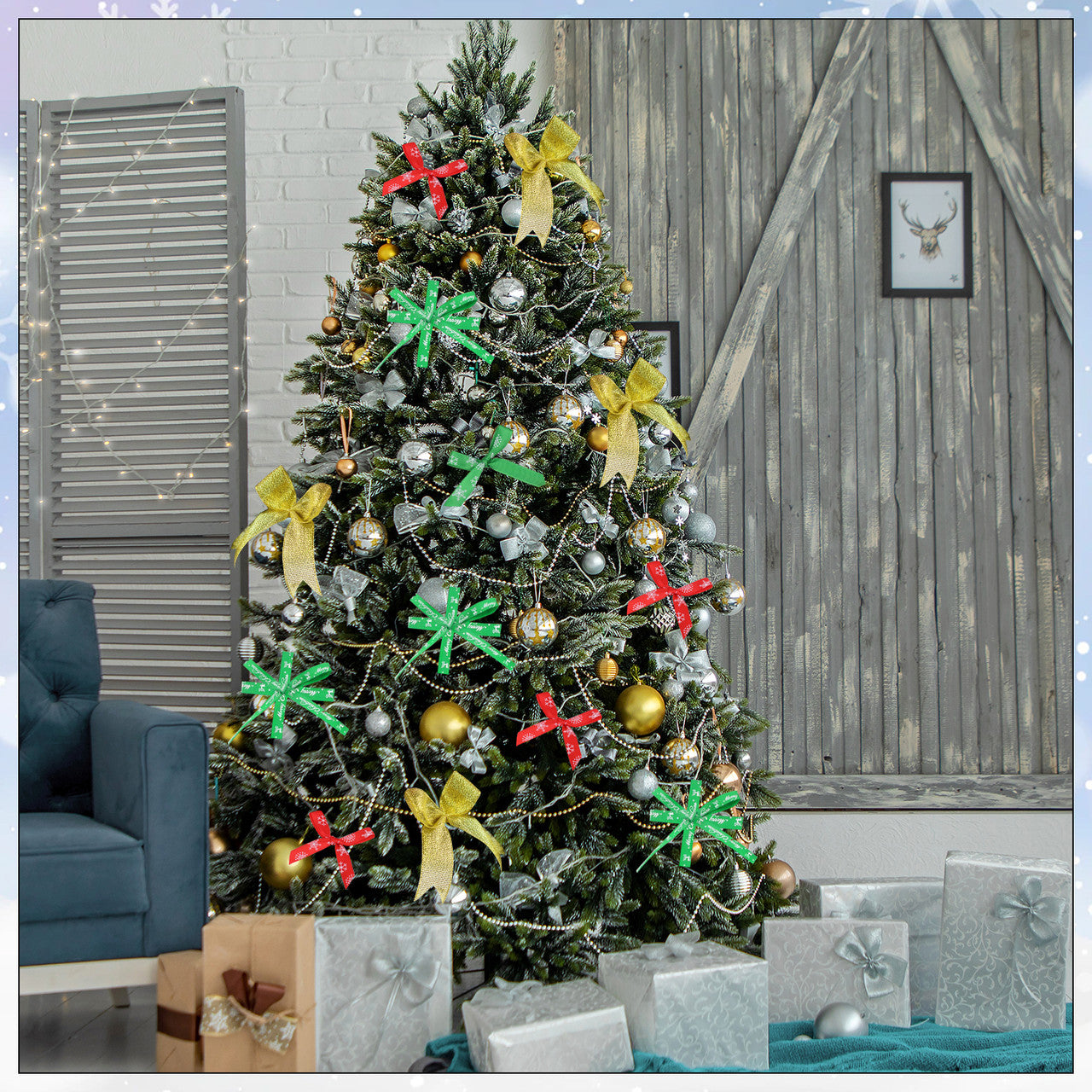 10M Christmas Ribbon for Gift Wrapping - Design 1