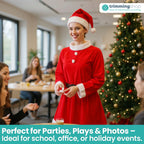 Mrs. Claus Christmas Costume Set  – Velvet Red Hat & Vest Outfit