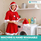 Velvet Santa Costume Set – Mrs. Claus Hooded Cape & Skirt