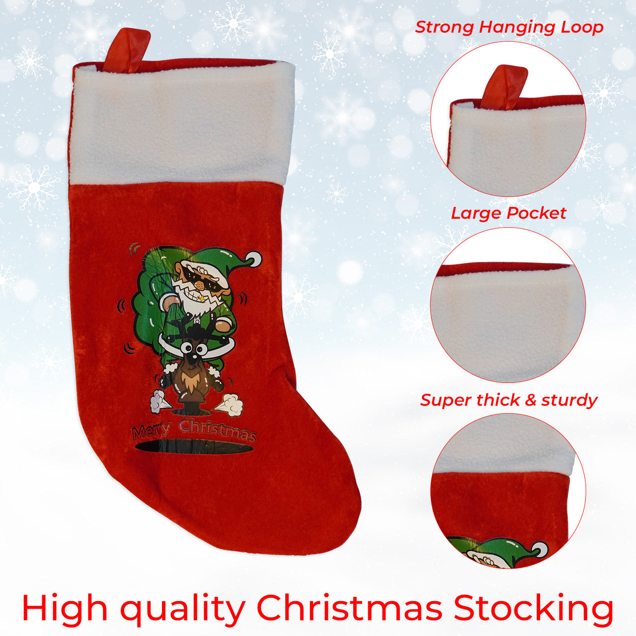 Christmas Stocking - Santa & Reindeer