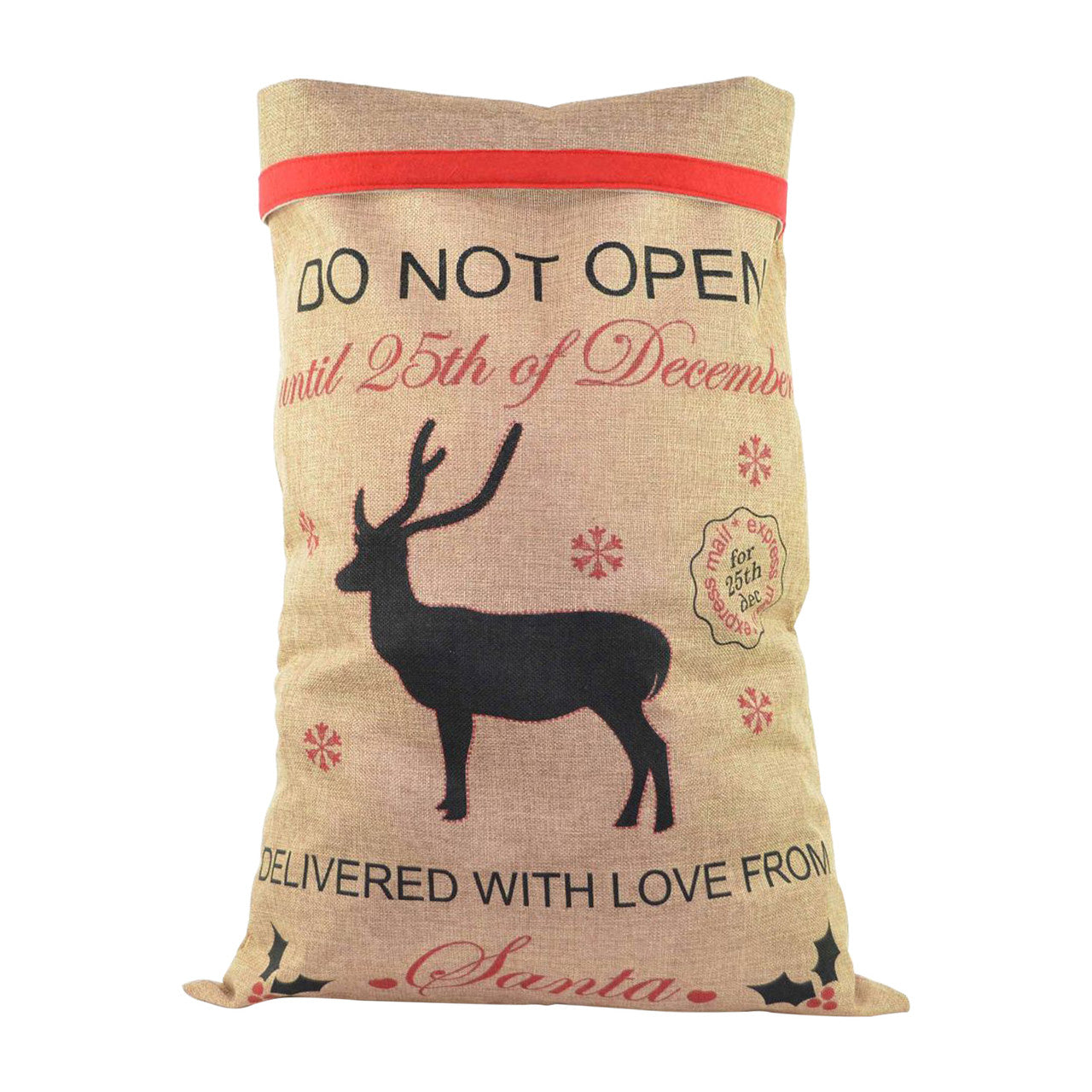 Christmas Hessian Burlap Sack -  Reindeer