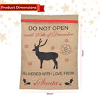 Christmas Hessian Burlap Sack -  Reindeer