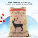 Christmas Hessian Burlap Sack -  Reindeer