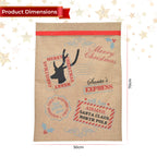Christmas Hessian Burlap Sack - Santa's Express