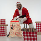 Christmas Hessian Burlap Sack - Santa's Express