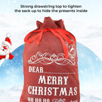 Burlap Jute Red Christmas Sack - 72cm x 50cm