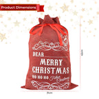 Burlap Jute Red Christmas Sack - 42cm x 31cm