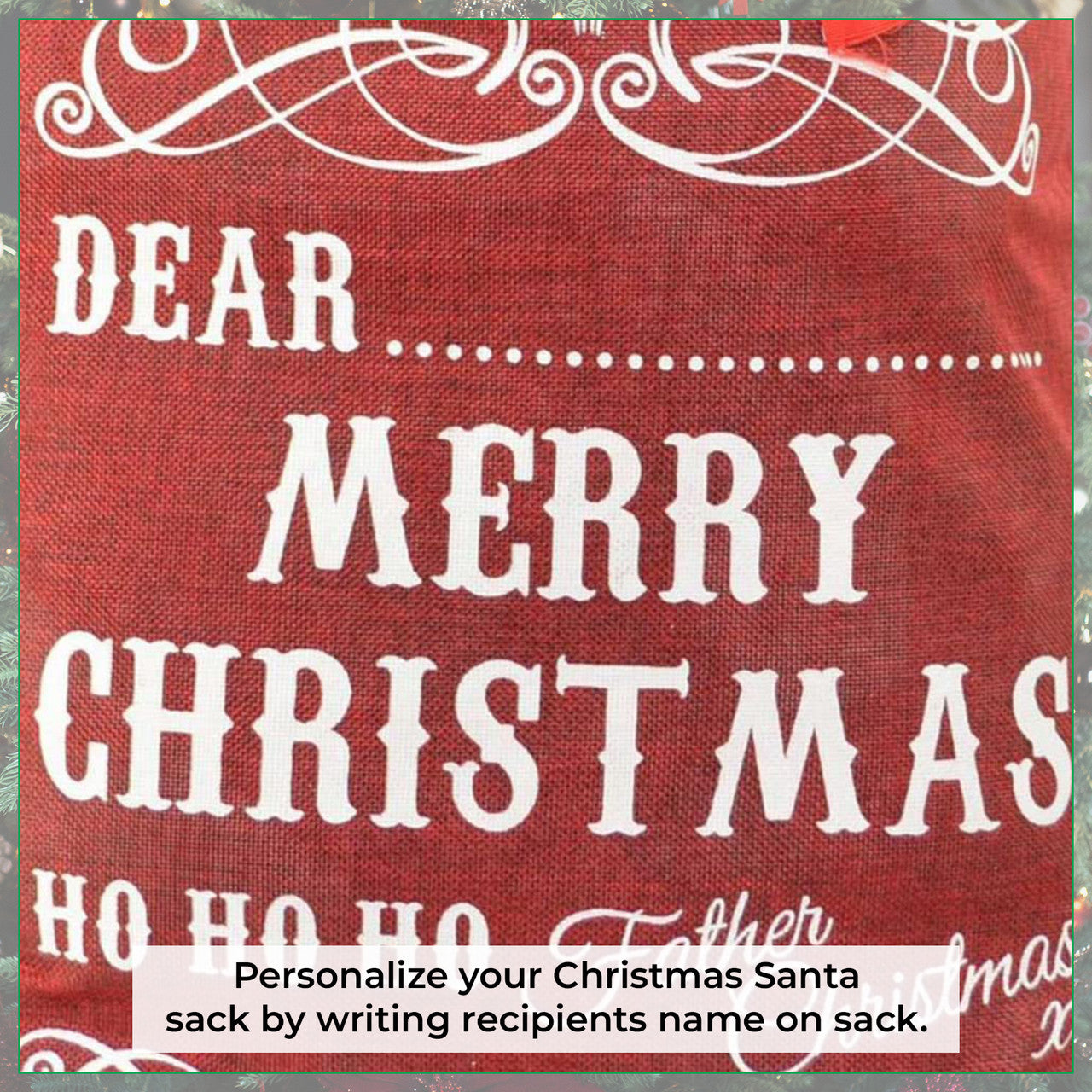 Burlap Jute Red Christmas Sack - 42cm x 31cm