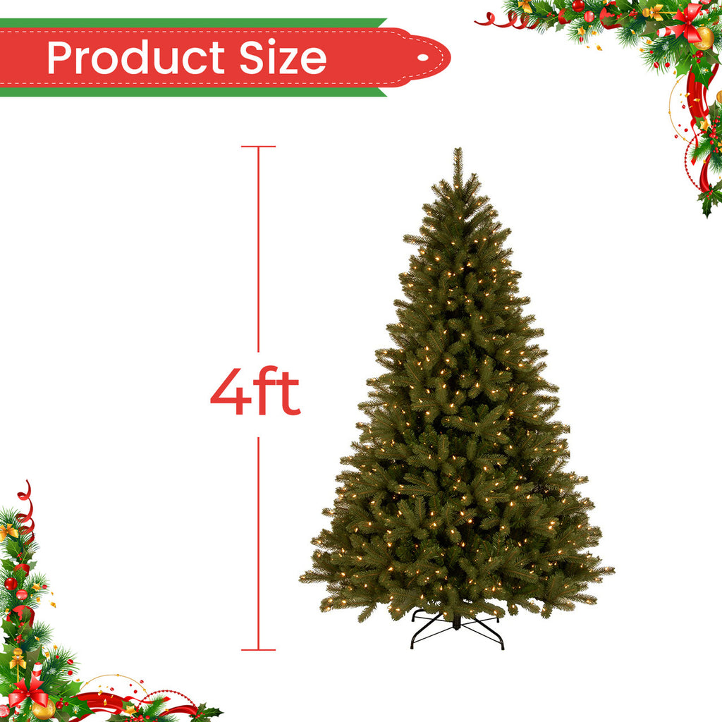 Artificial Christmas Tree with Warm White LED Lights - 4Ft/5ft/6ft