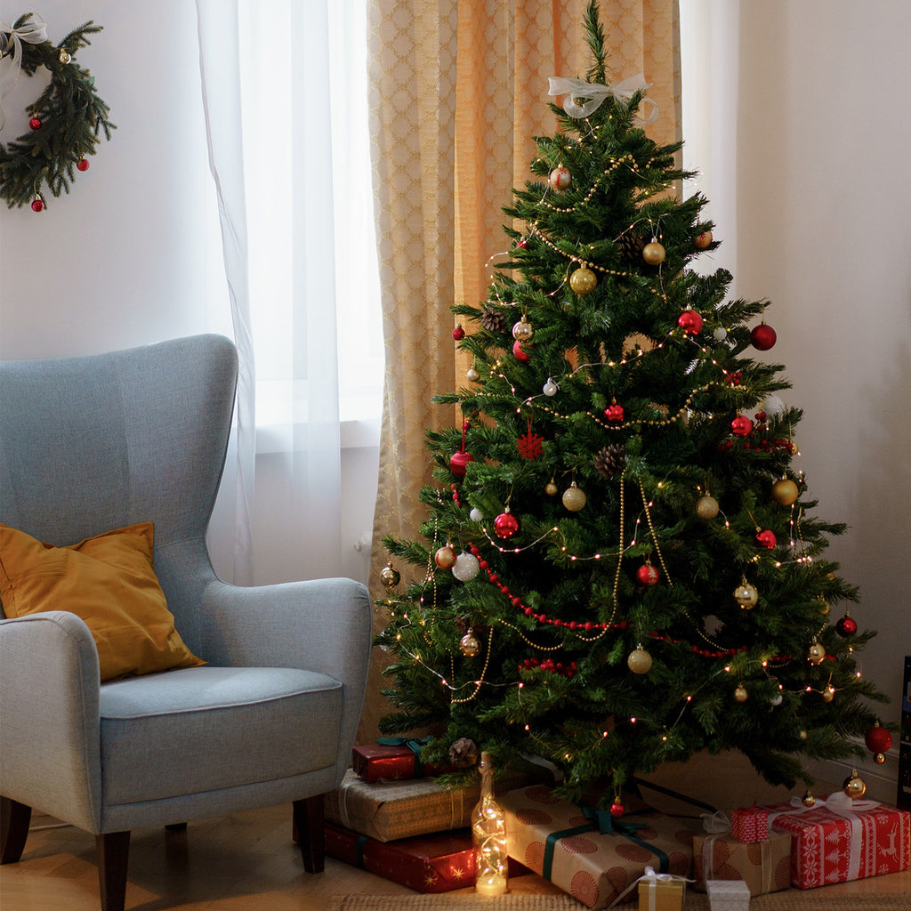 Artificial Christmas Tree with 130 Warm White Led Lights  - 5Ft