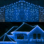 Waterfall Icicle Christmas Lights - Blue