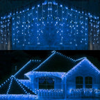 Waterfall Icicle Christmas Lights - Blue