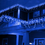 Waterfall Icicle Christmas Lights - Blue