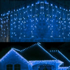Waterfall Icicle Christmas Lights - Blue