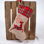 Hessian Burlap Christmas Stocking - Reindeer