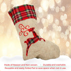 Hessian Burlap Christmas Stocking - Reindeer