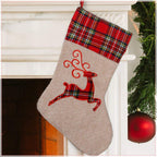 Hessian Burlap Christmas Stocking - Reindeer
