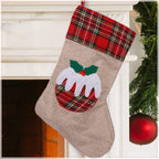 Hessian Burlap Christmas Stocking - Pudding
