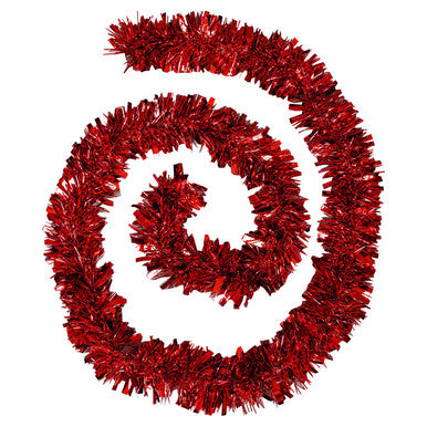 Christmas Tinsel Garland - Red