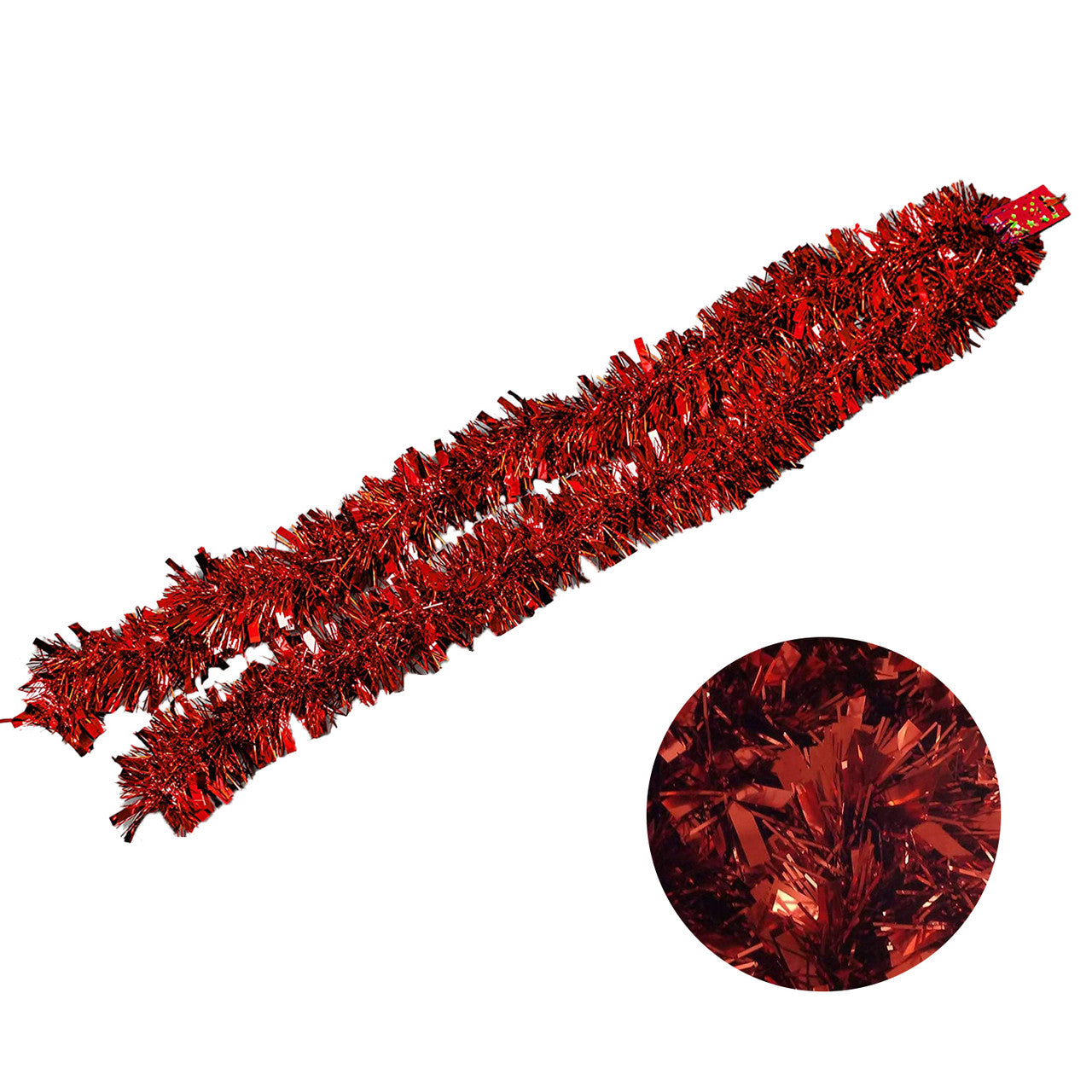 Christmas Tinsel Garland - Red