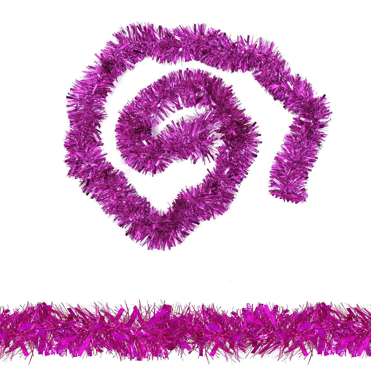 Christmas Tinsel Garland - Hot Pink