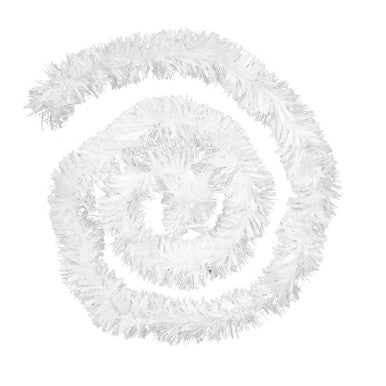 Christmas Tinsel Garland - White
