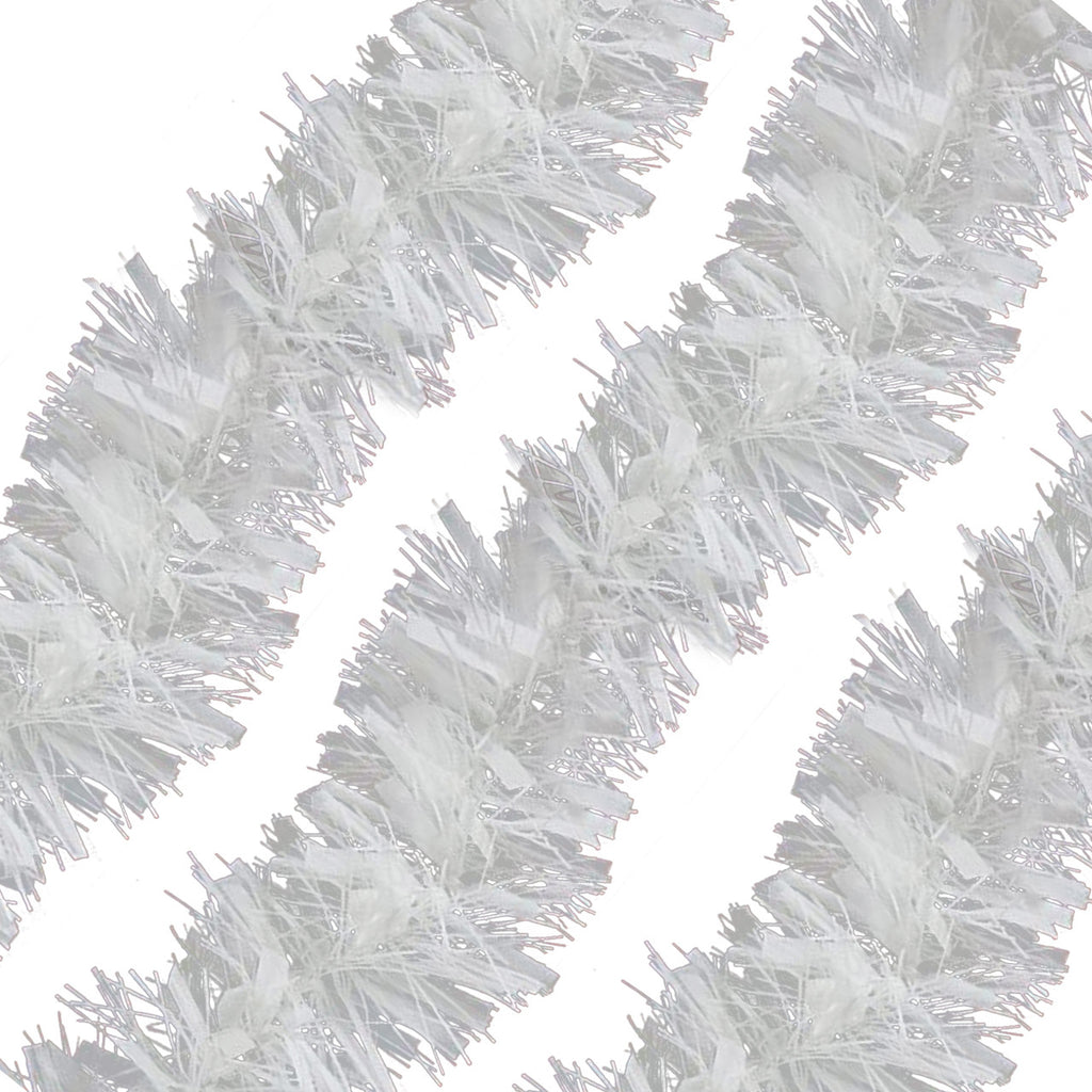 Christmas Tinsel Garland - White