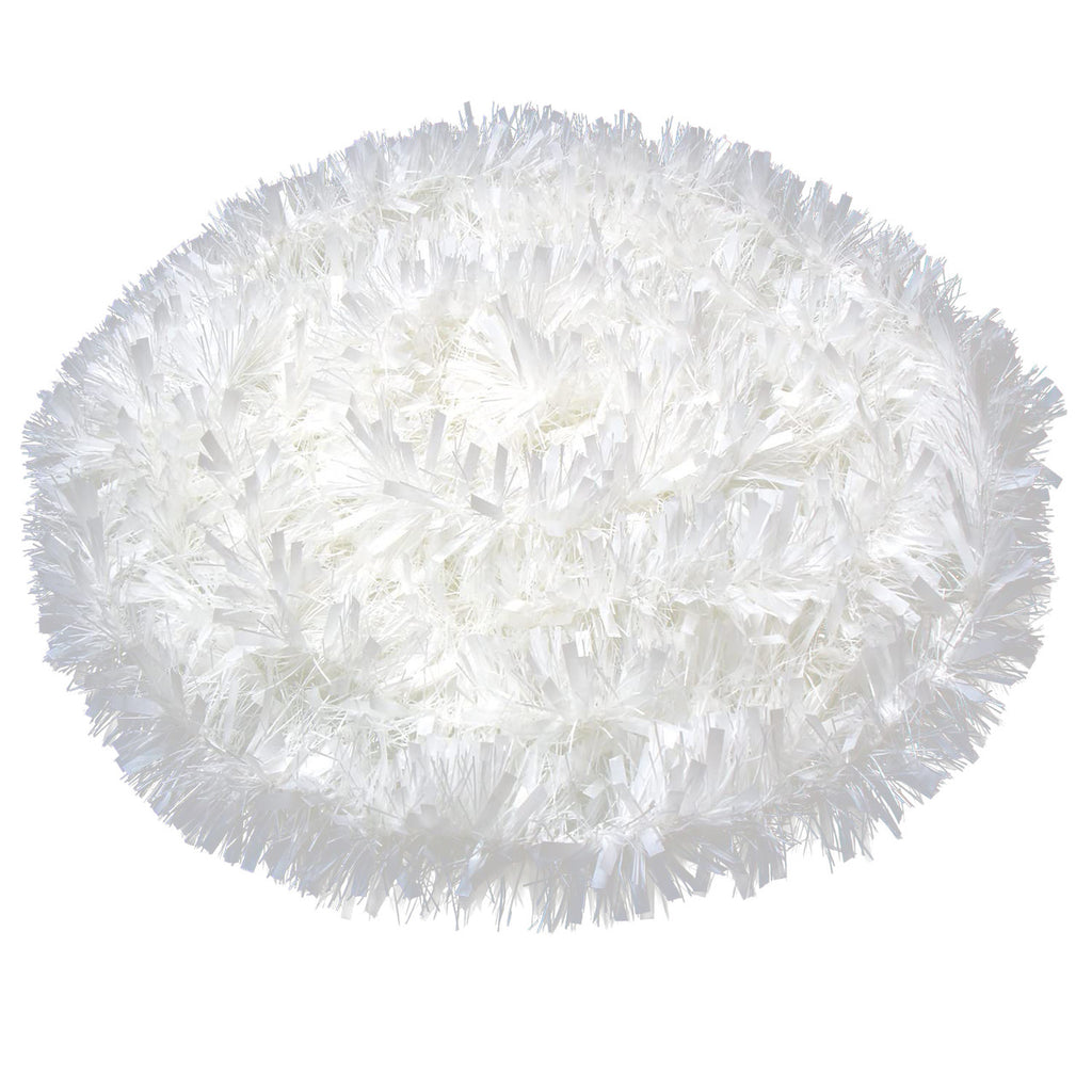 Christmas Tinsel Garland - White