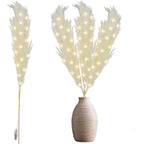 110cm Pre-Lit Pampas Grass Stem - Cream