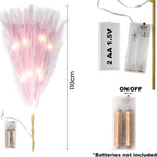 Pampas Grass Stem with 50 Warm White LED's - Pink