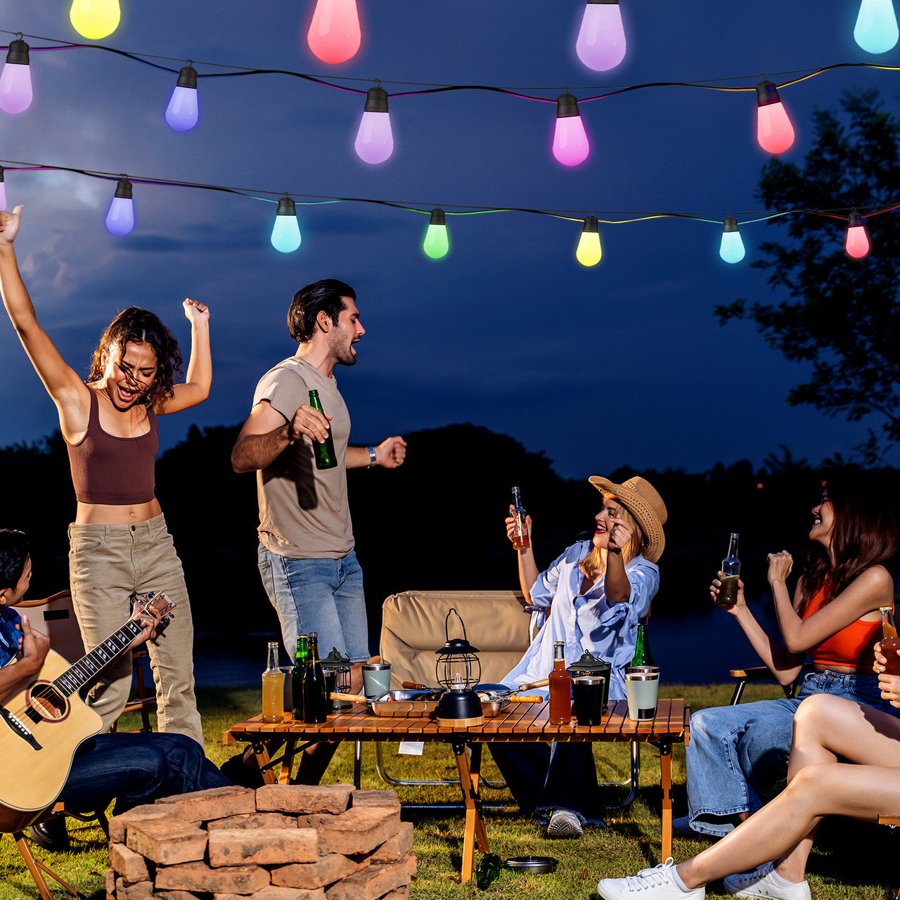 20 Multicolour LED Outdoor Lights - Plum