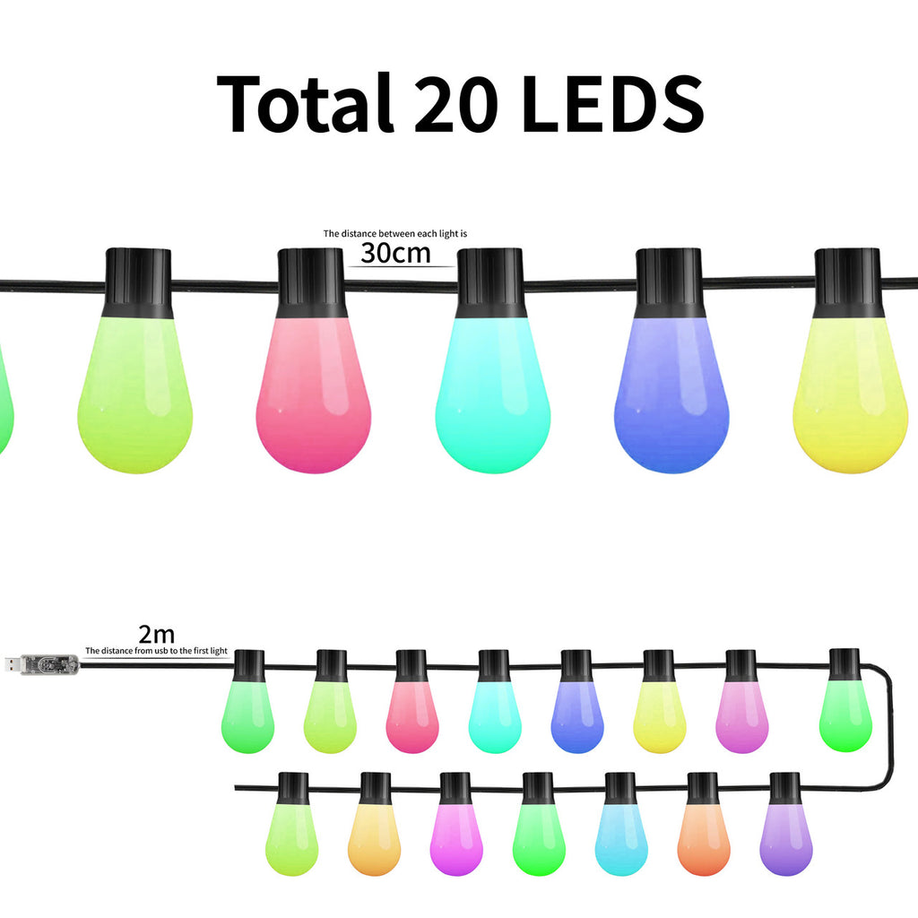 20 Multicolour LED Outdoor Lights - Plum