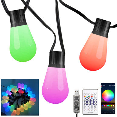 20 Multicolour LED Outdoor Lights - Plum