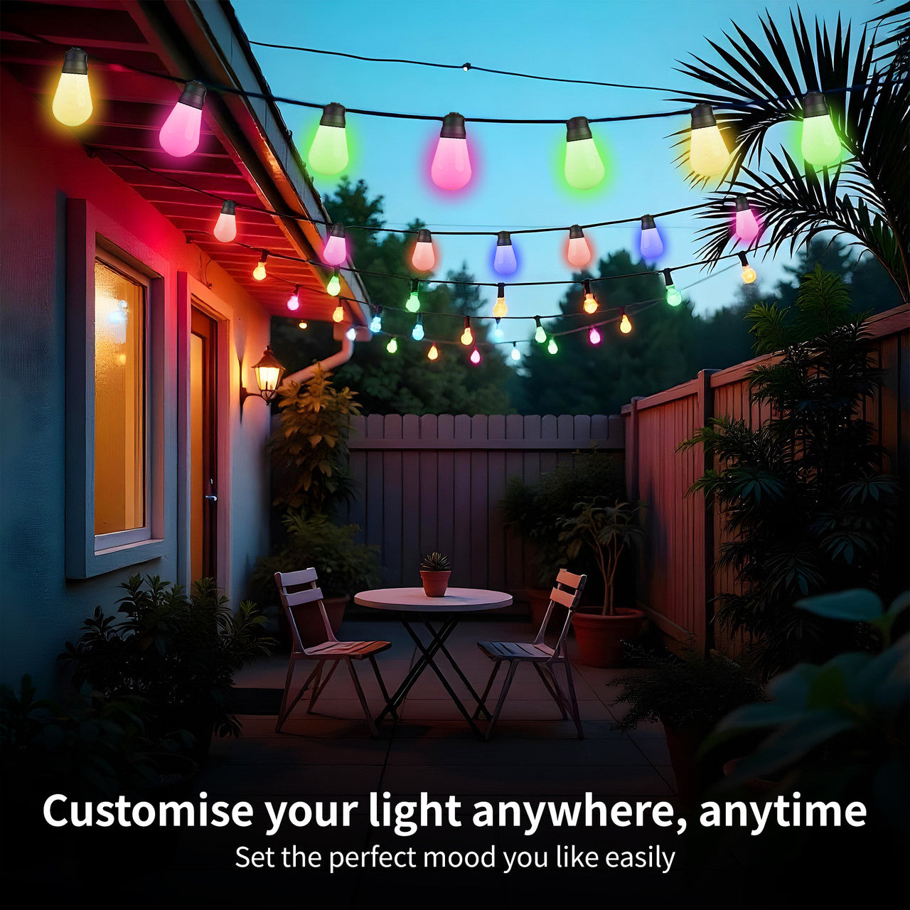 20 Multicolour LED Outdoor Lights - Plum