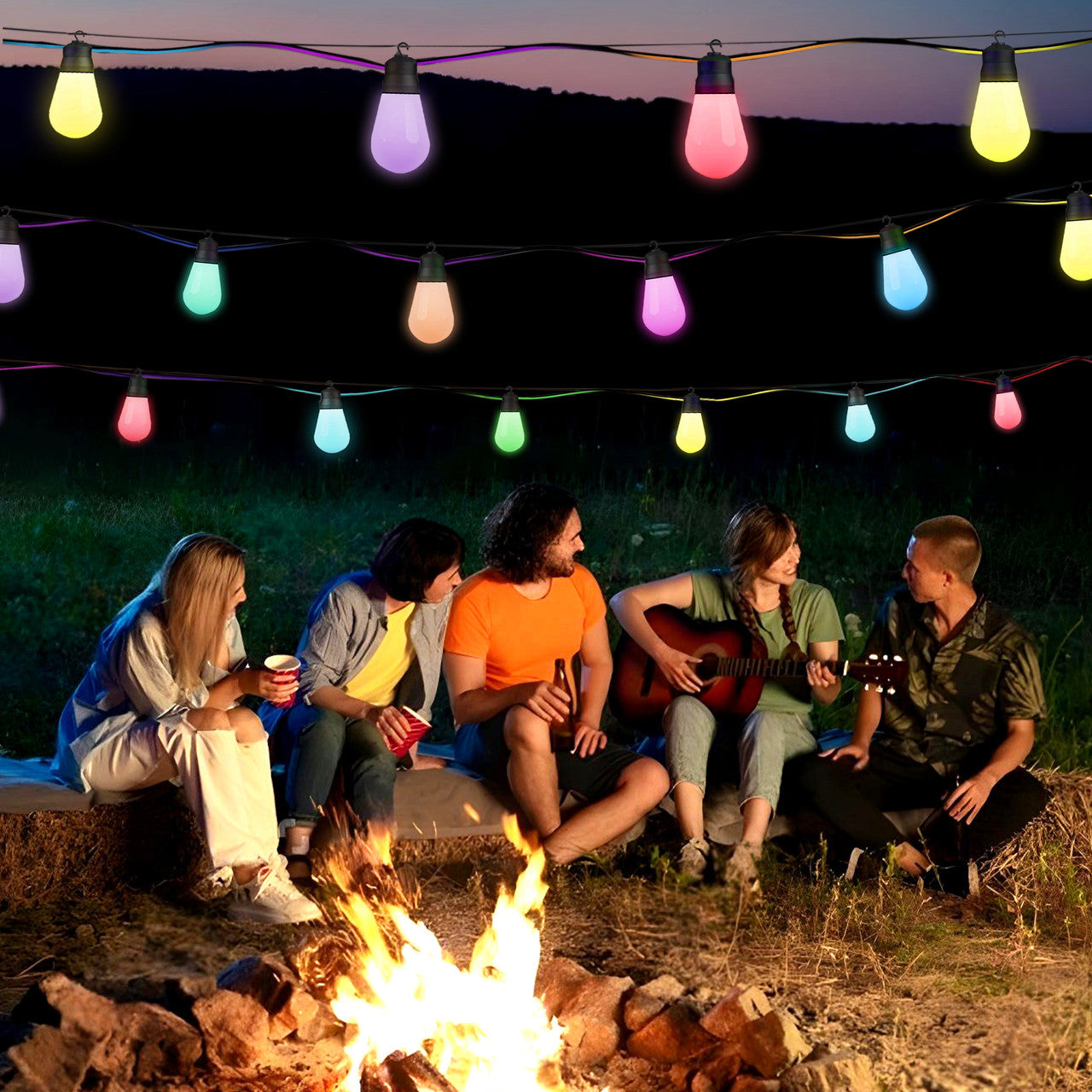 20 Multicolour LED Outdoor Lights - Plum