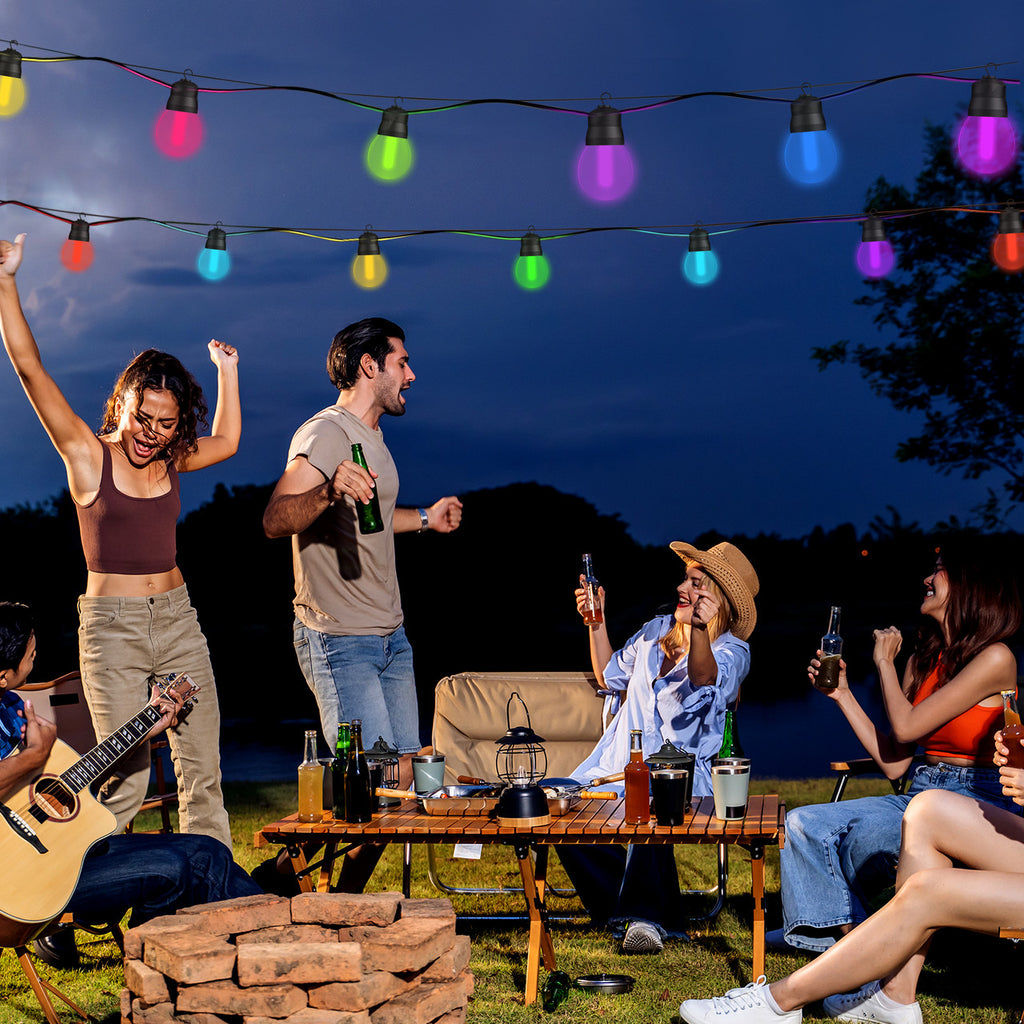 20 Multicolour LED Outdoor Lights - Clear Cover