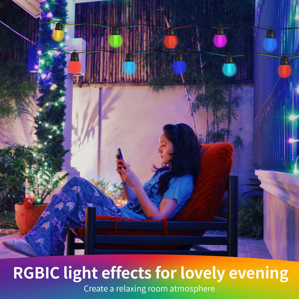 20 Multicolour LED Outdoor Lights - Clear Cover