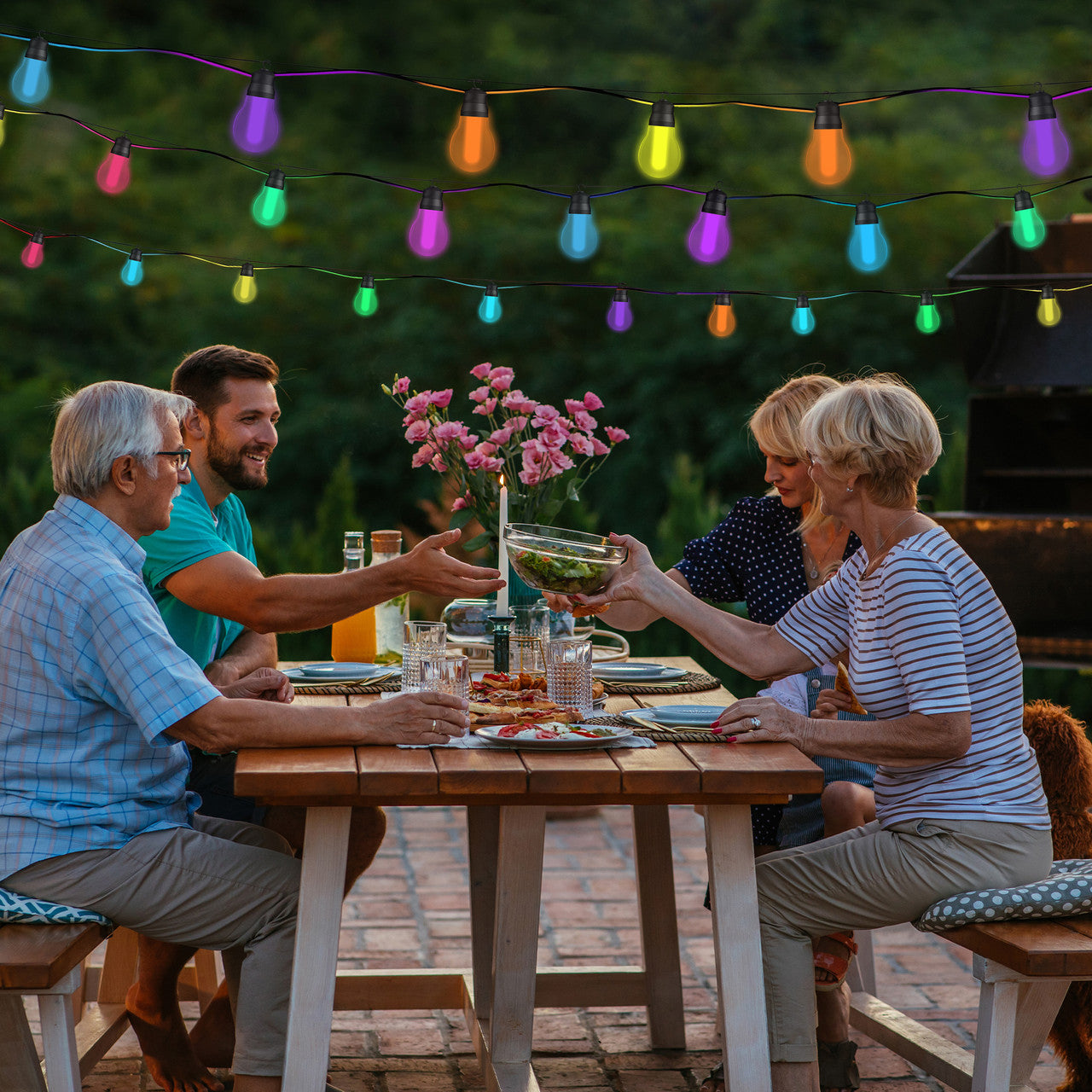 20 Multicolour LED Outdoor Lights - Lollipop