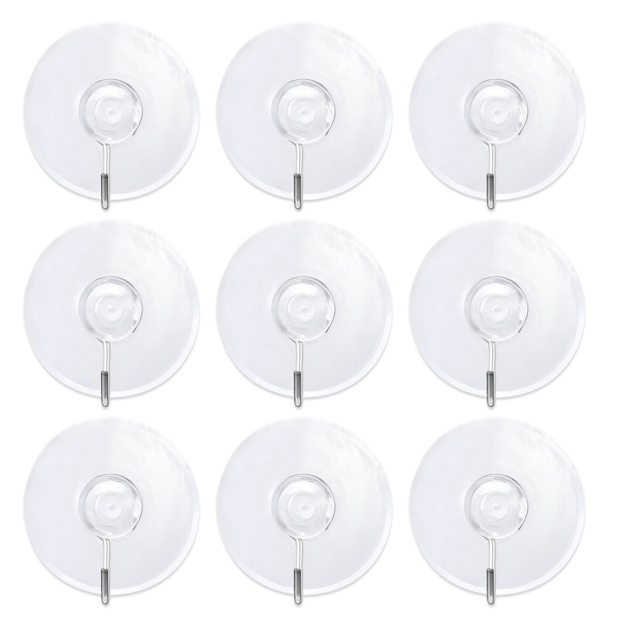 12pcs Suction Cup Metal Hooks - Large