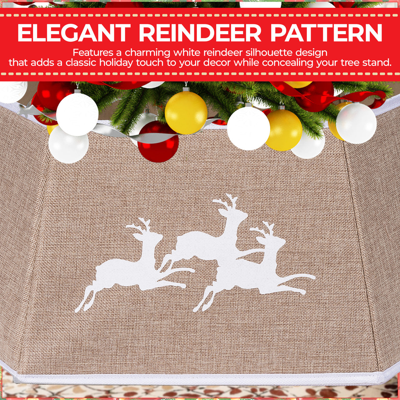 Christmas Tree Skirt Base Cover - Gold
