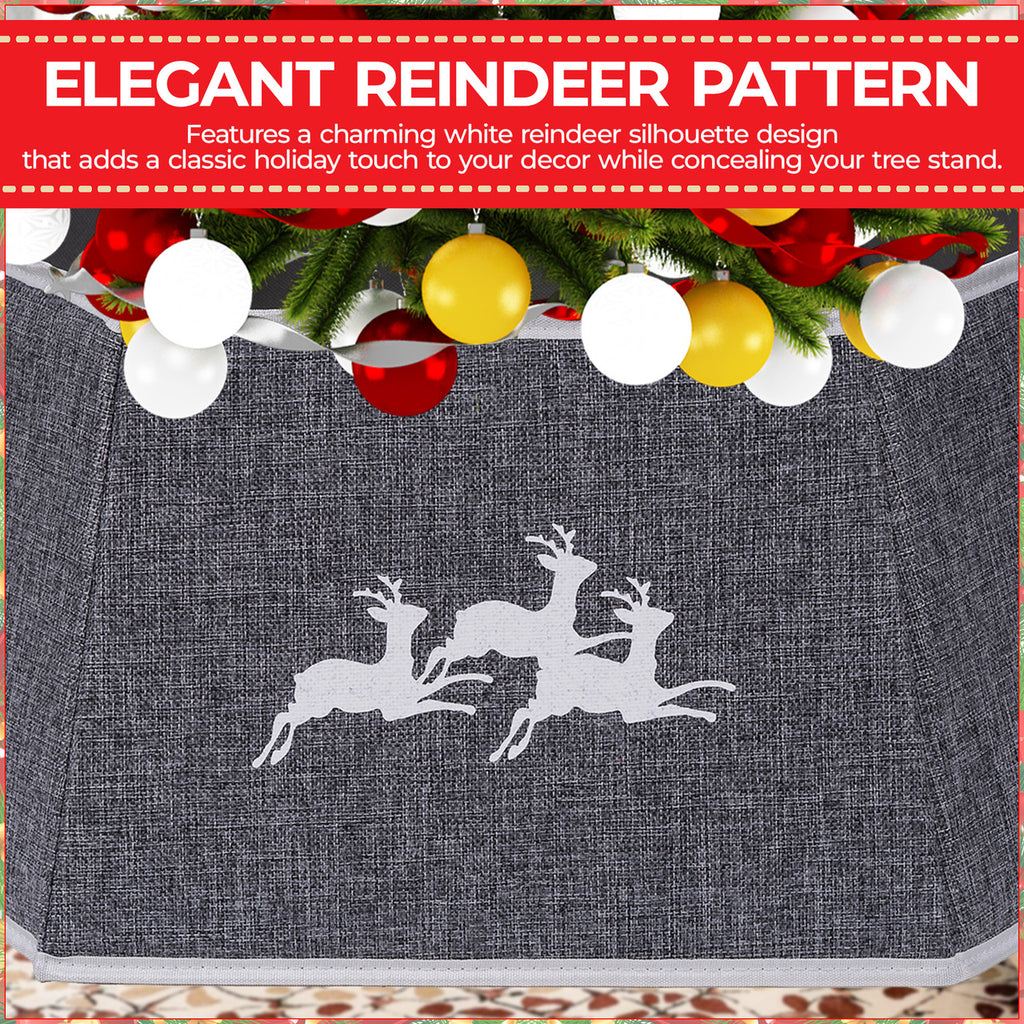 Christmas Tree Skirt Base Cover - Silver