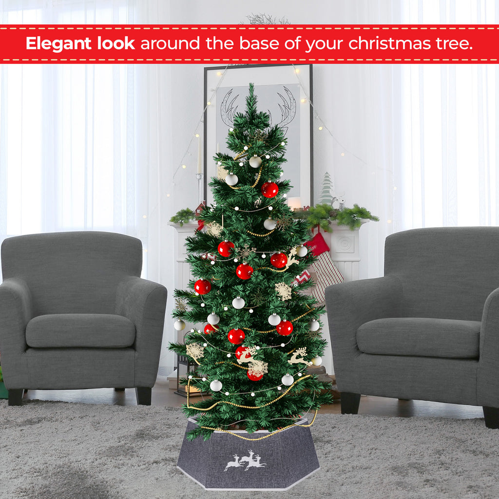 Christmas Tree Skirt Base Cover - Silver