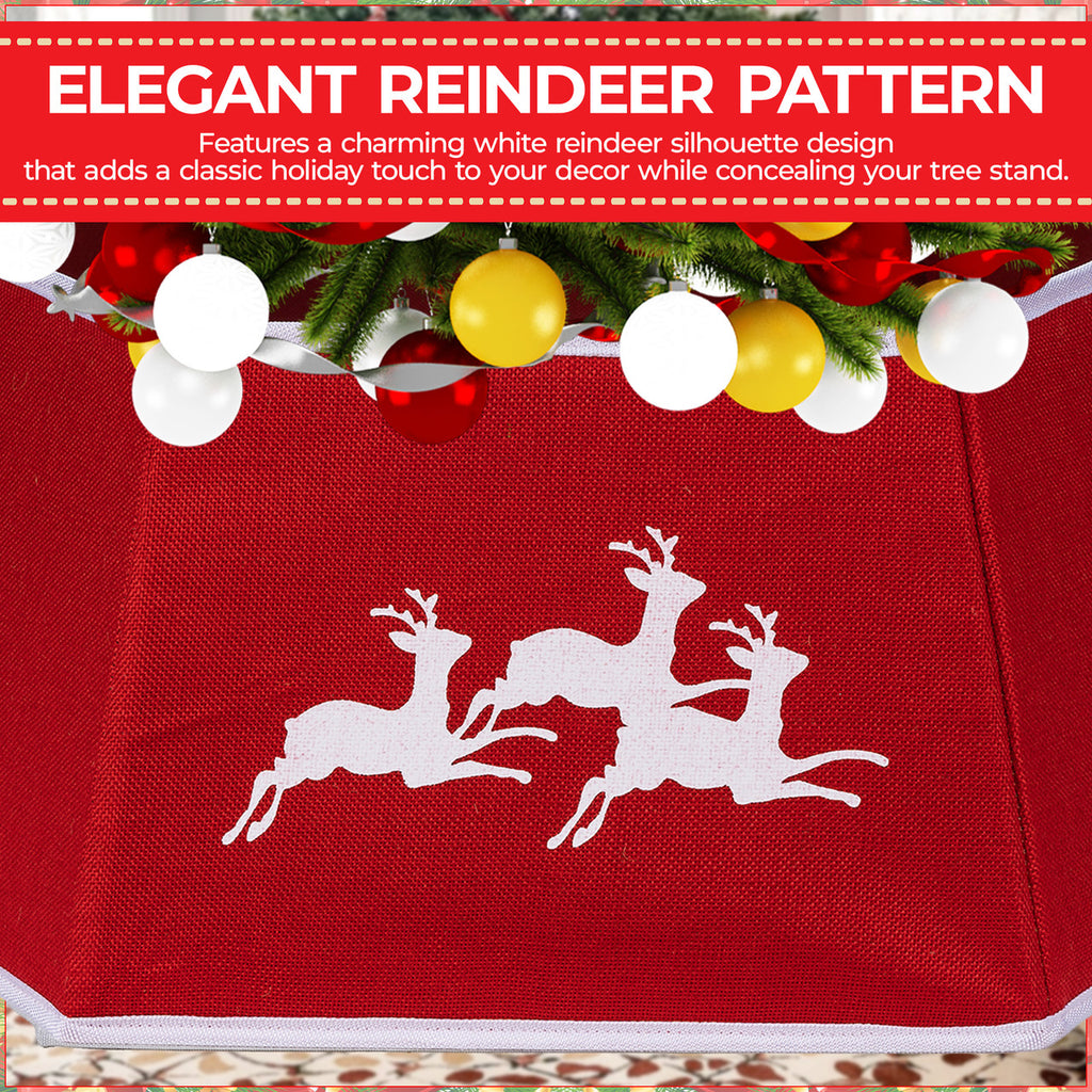 Christmas Tree Skirt Base Cover - Red
