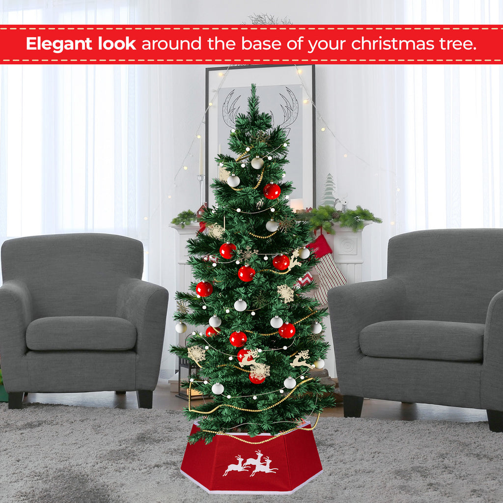 Christmas Tree Skirt Base Cover - Red