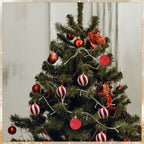 Christmas Tree Decoration Ball - Candy Stripe - 12pcs